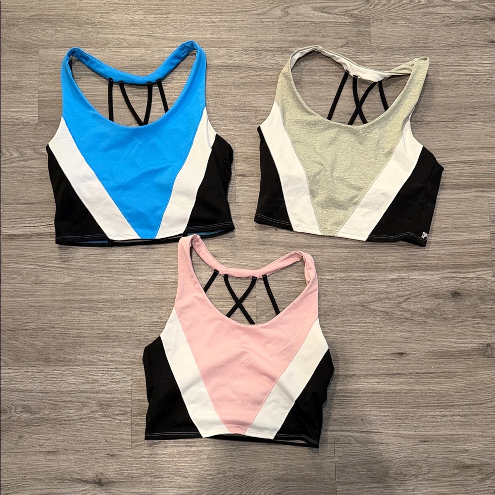 PINK Victoria's Secret Strappy Sports Bra Trio